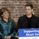 Premier Christy Clark and Michael Bublé at the announcement of the creation of the B.C. Music Fund.